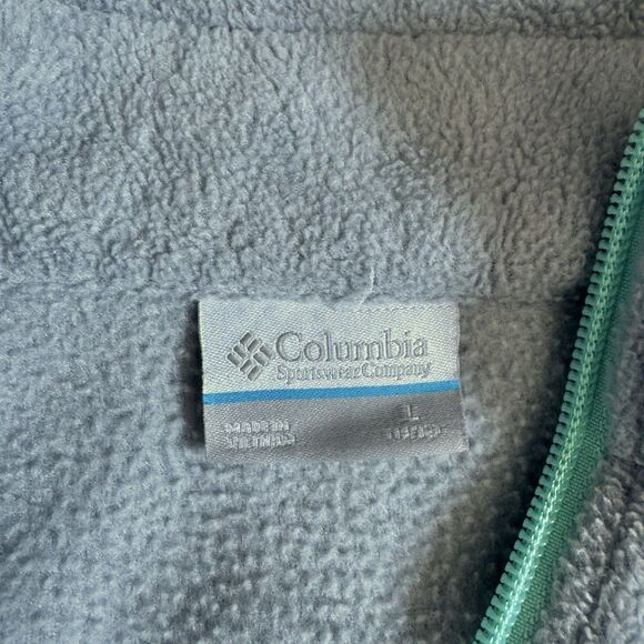 Columbia Kids Full Zip Fleece Jacket Mint/gray Colorblock Size L Cozy Fall Soft - Picture 6 of 8